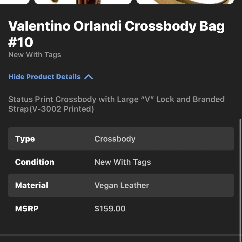 Valentino Orlandi Crossbody with Large "V" Lock and Branded
Strap(V-3002 - Picture 3 of 5